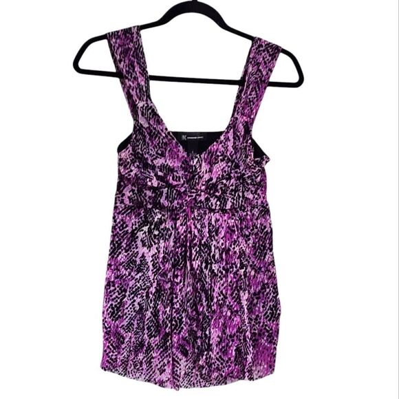 INC top Y2K purple & black babydoll tank layered micro mesh Fairy Whimsigoth S - Picture 1 of 5